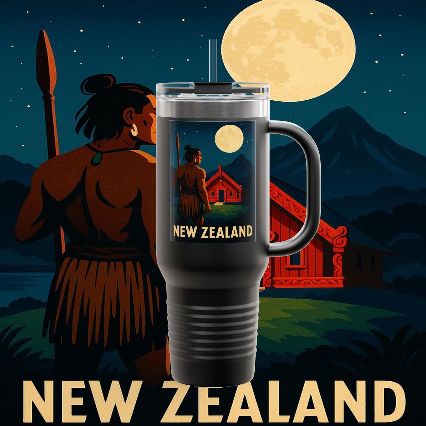 "New Zealand Insulated Travel Mug🏞️ – A paradise of nature and adventure"