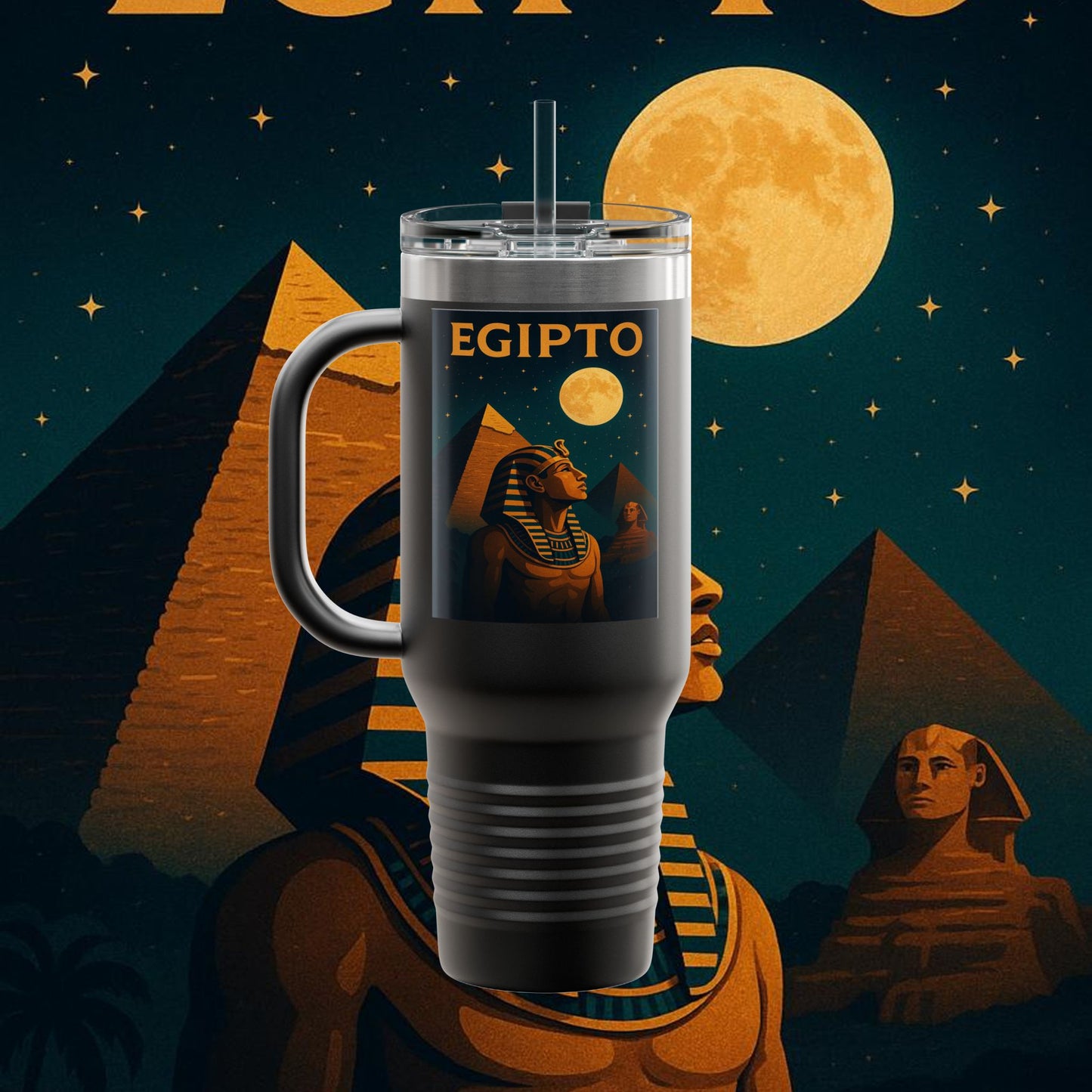 "taza de Viaje Aislada Egipto Misterio Dorado del Nilo 🏺🌅🐫"