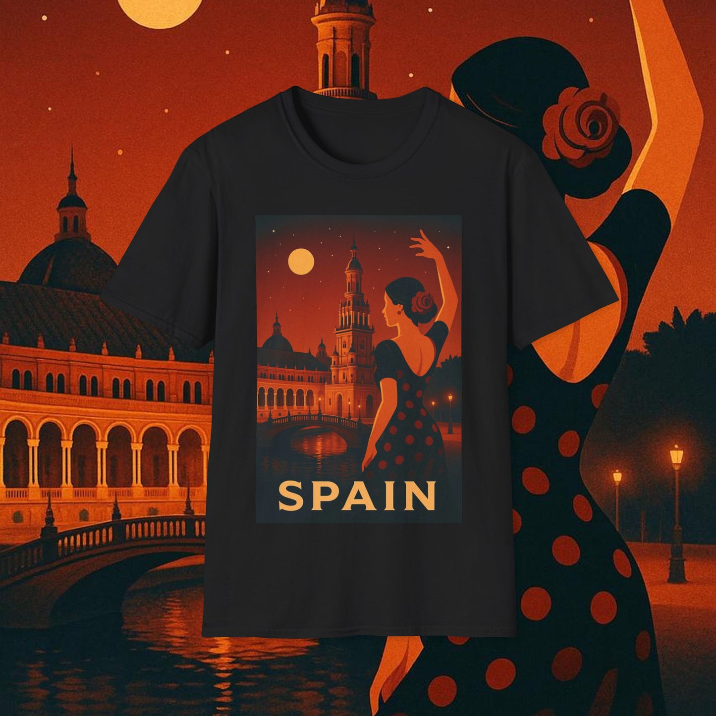 "Camiseta España: Pasión, Arte y Sabores que Enamoran 🎨💃🍷"