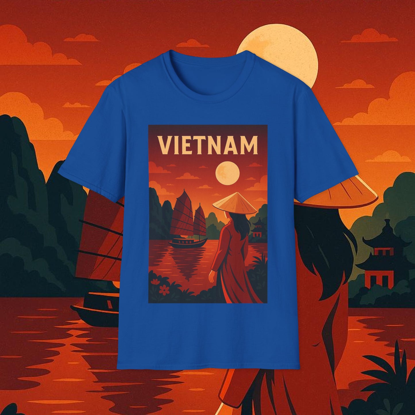 "Camiseta Vietnam: Tradición, Naturaleza y Leyendas Ancestrales 🎋🏯🐉"