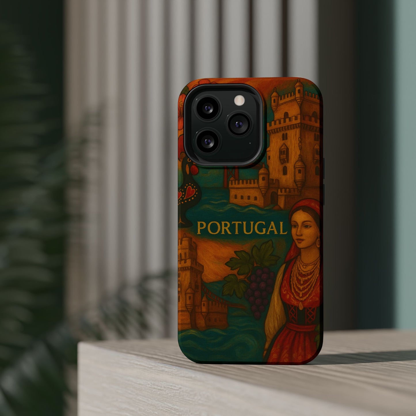 "Funda Magnética Reforzada Magnética Reforzada Portugal: Encanto Atlántico, Fados y Azulejos 🌊🎶🧿"