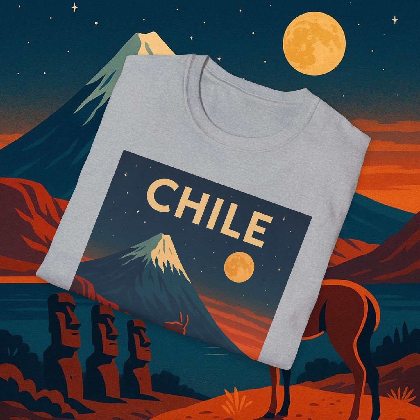 "Camiseta Chile: Naturaleza Indómita y Horizontes Eternos 🏔️🍇🏜️"