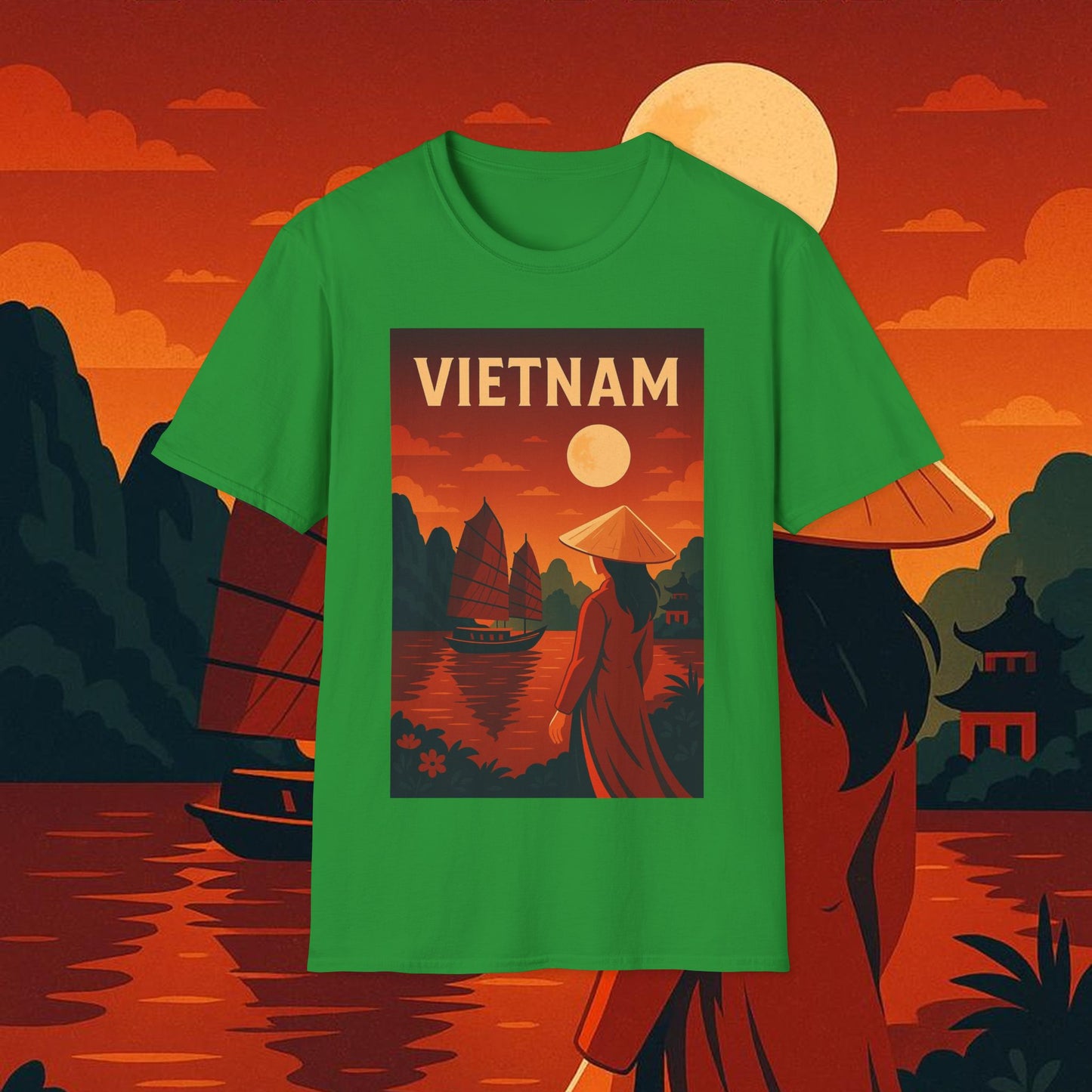 "Camiseta Vietnam: Tradición, Naturaleza y Leyendas Ancestrales 🎋🏯🐉"