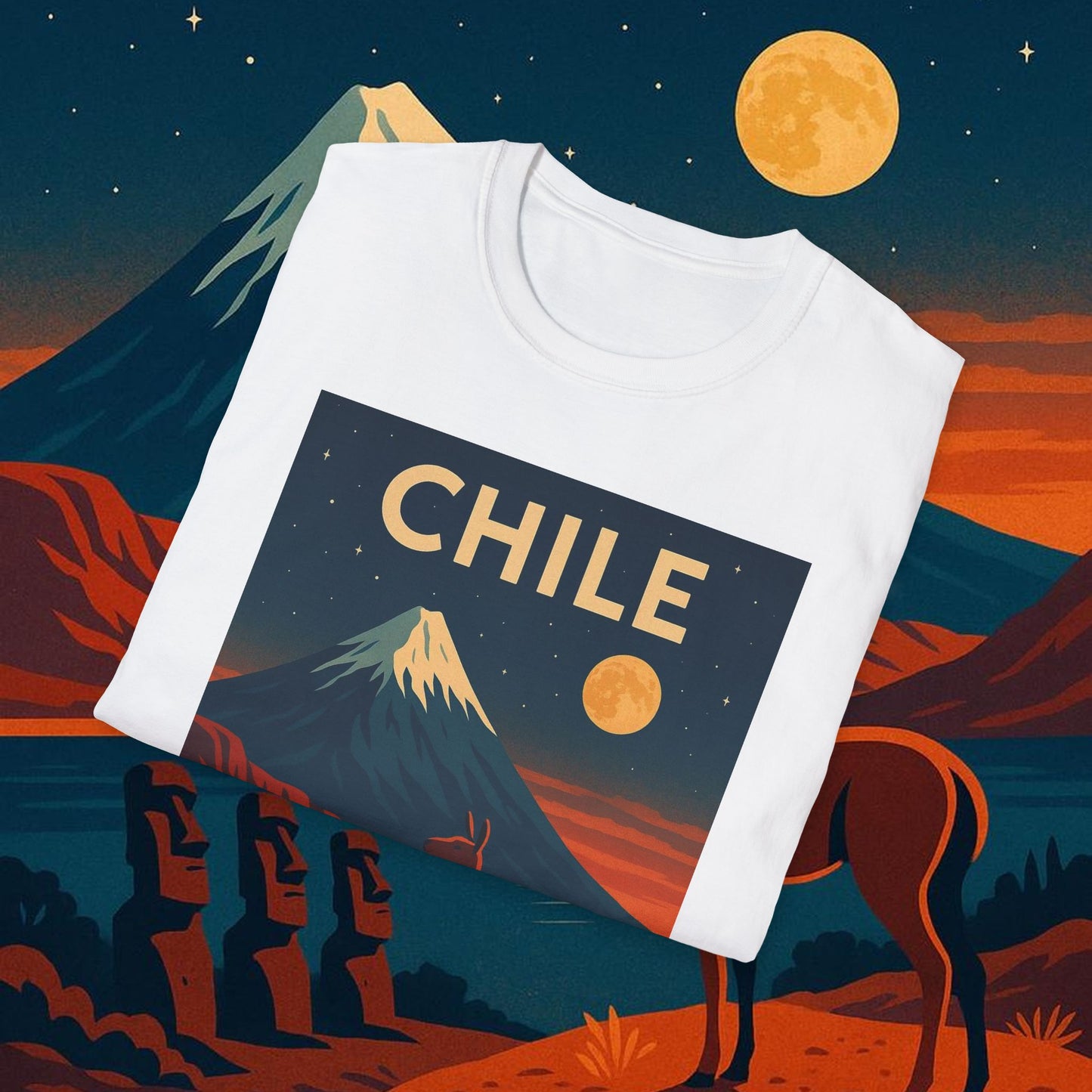 "Camiseta Chile: Naturaleza Indómita y Horizontes Eternos 🏔️🍇🏜️"