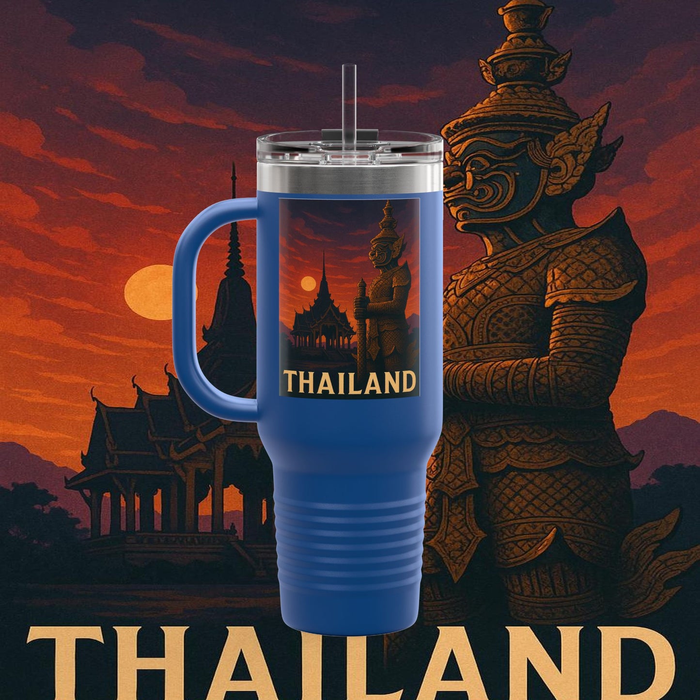 "Thailand Insulated Travel Mug🌴 – The Kingdom of Smiles and Adventure"