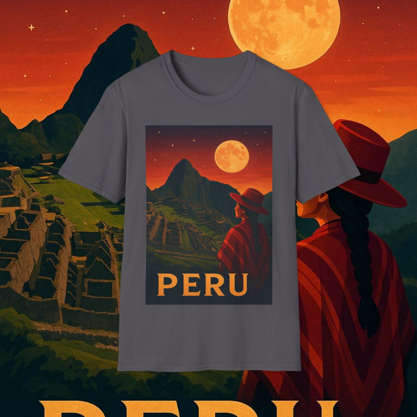 "Camiseta Perú: Misticismo, Historia y Maravillas Eternas 🏔️🦙🛕"