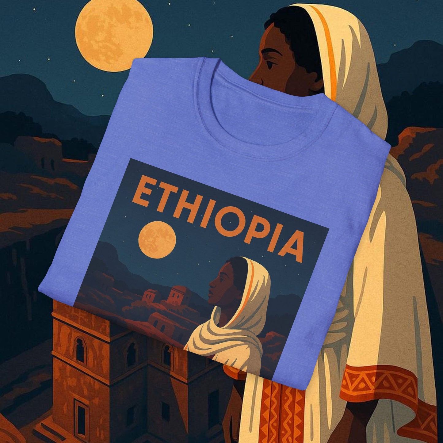"Camiseta Etiopía Tierra sagrada y alma ancestral"