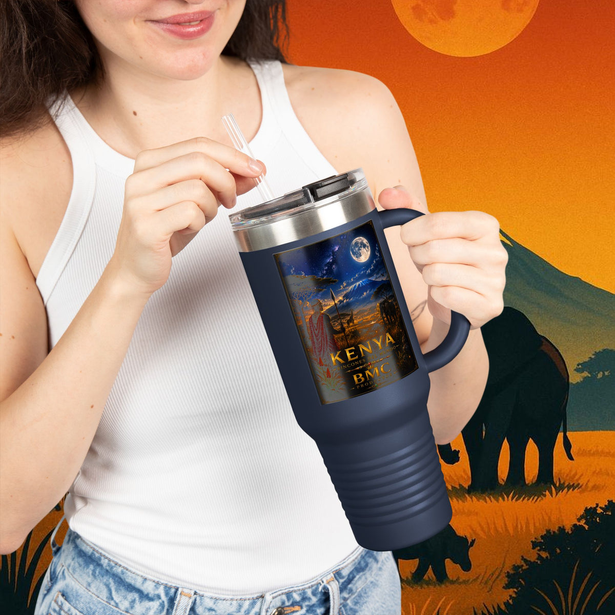 "taza de Viaje Aislada Kenia: Aventura Salvaje y Tierra de Horizontes Infinitos 🦁🌄🏕️"