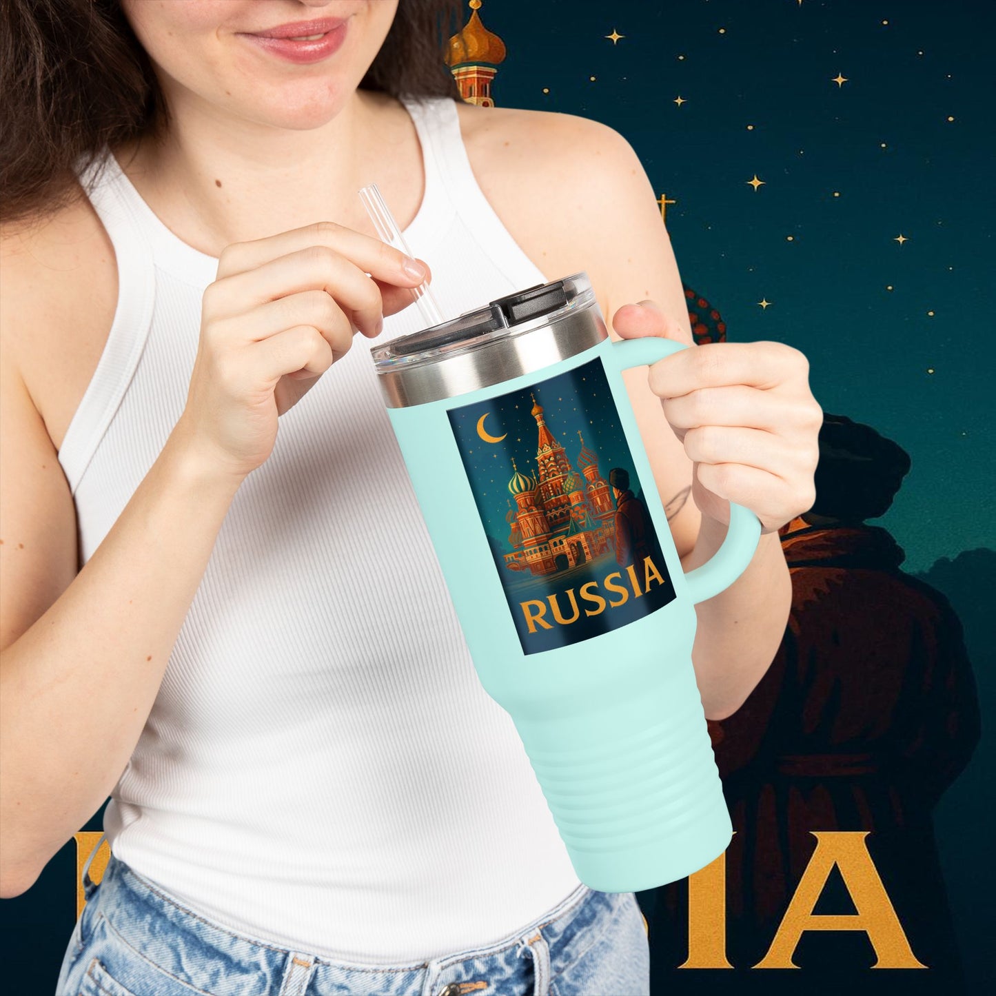 "Russia Insulated Travel Mug❄️ – Land of history, mystery, and grandeur"