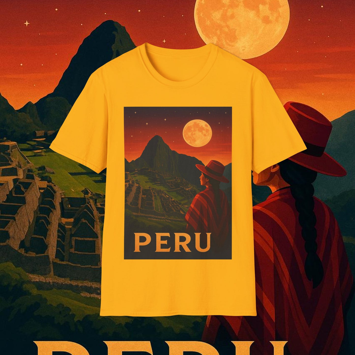 "Camiseta Perú: Misticismo, Historia y Maravillas Eternas 🏔️🦙🛕"