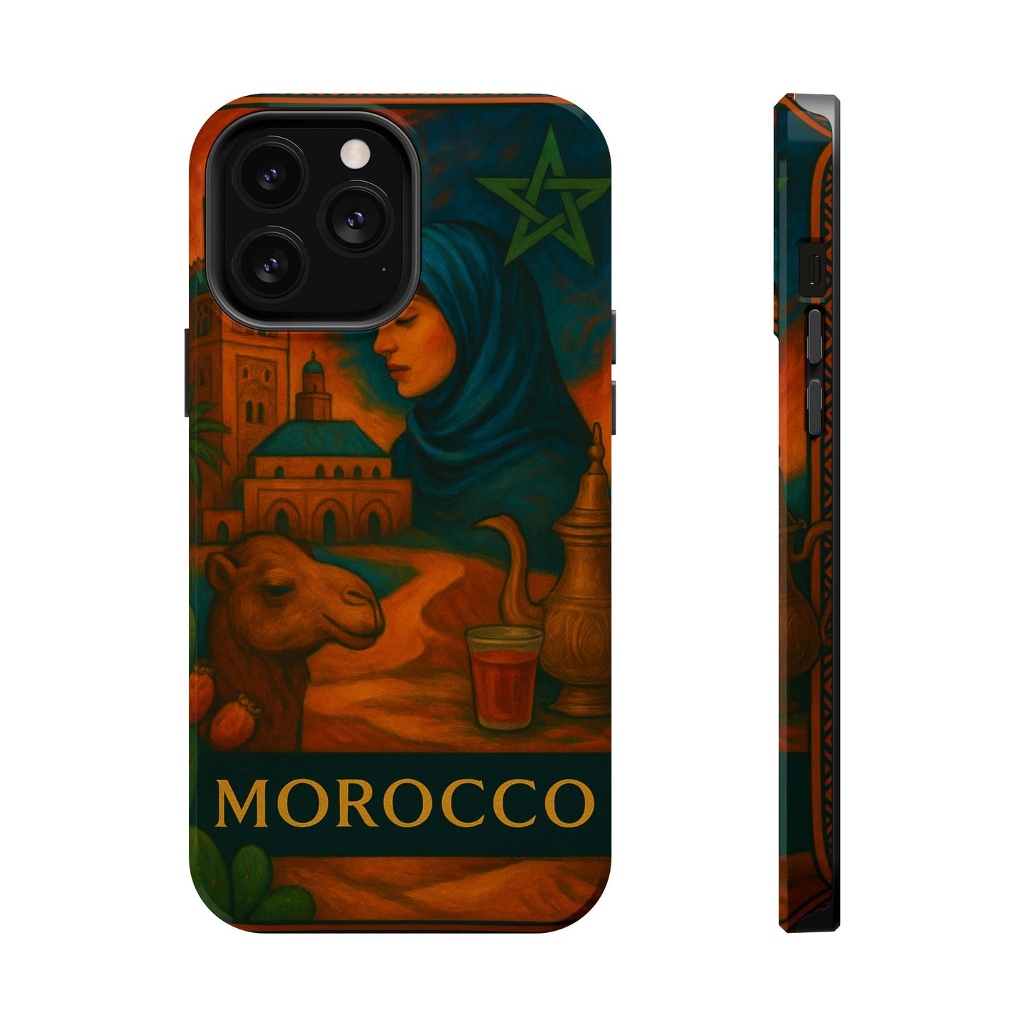 "Funda Magnética Reforzada Magnética Reforzada Marruecos: Magia del Desierto y Ciudades de Mil Colores 🐪🏜️🕌"