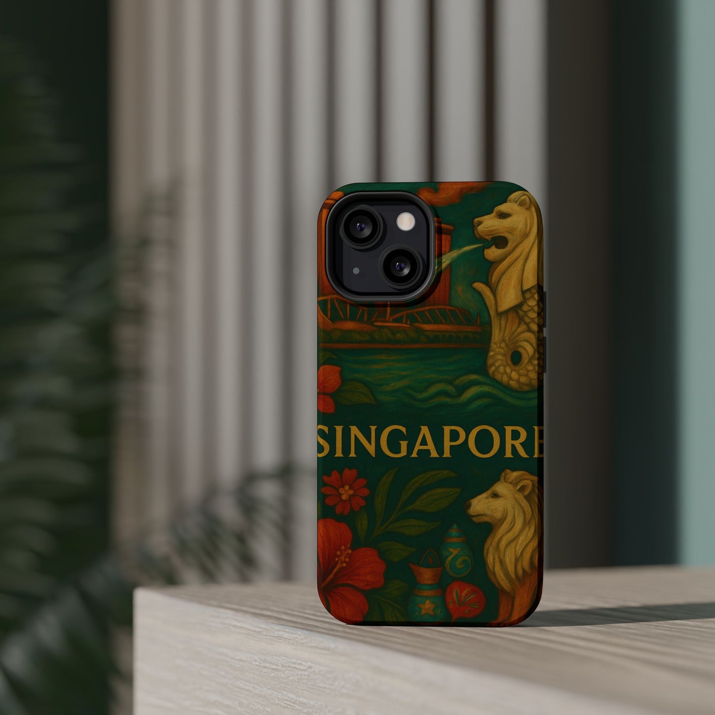 "Funda Magnética Reforzada Magnética Reforzada Singapur 🌆 – Futuro, cultura y naturaleza en un solo lugar"