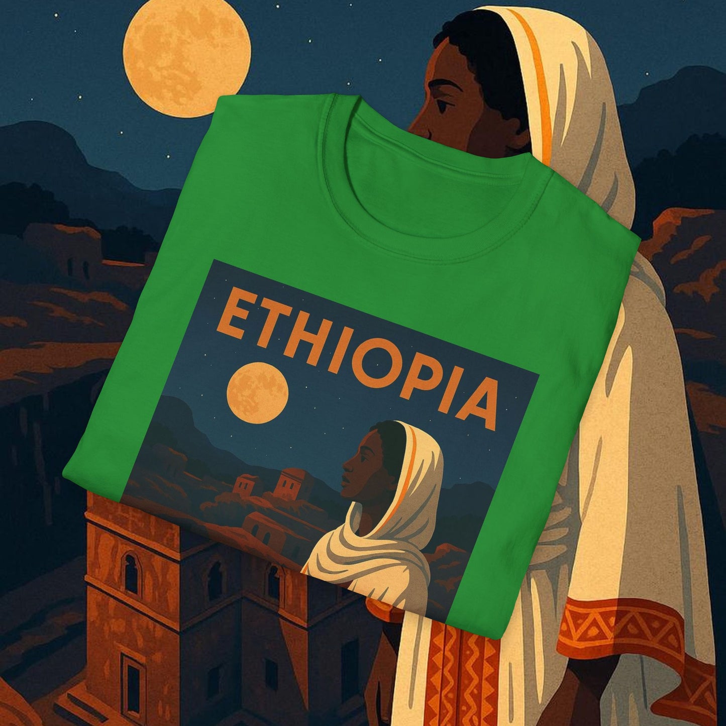 "Camiseta Etiopía Tierra sagrada y alma ancestral"
