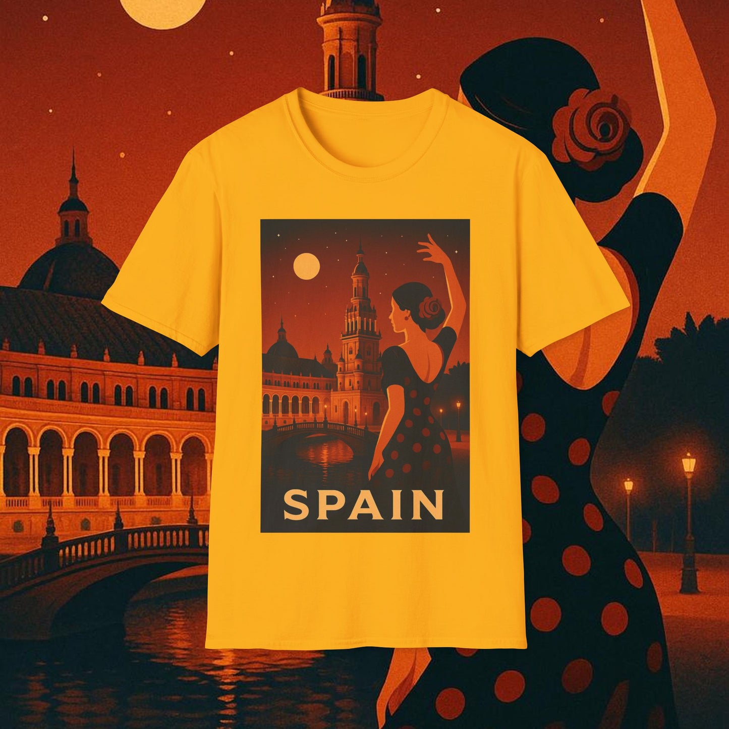 "Camiseta España: Pasión, Arte y Sabores que Enamoran 🎨💃🍷"