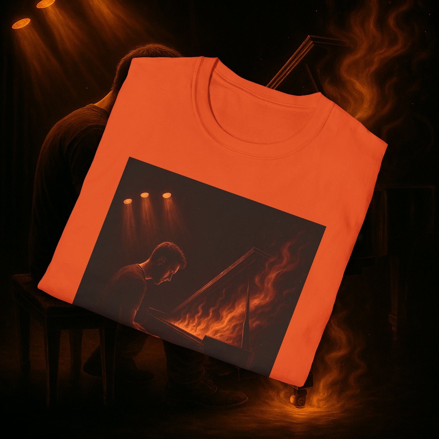 "Camiseta piano 🎹🔥Cuando las manos arden… el alma canta.” 🔥🎹