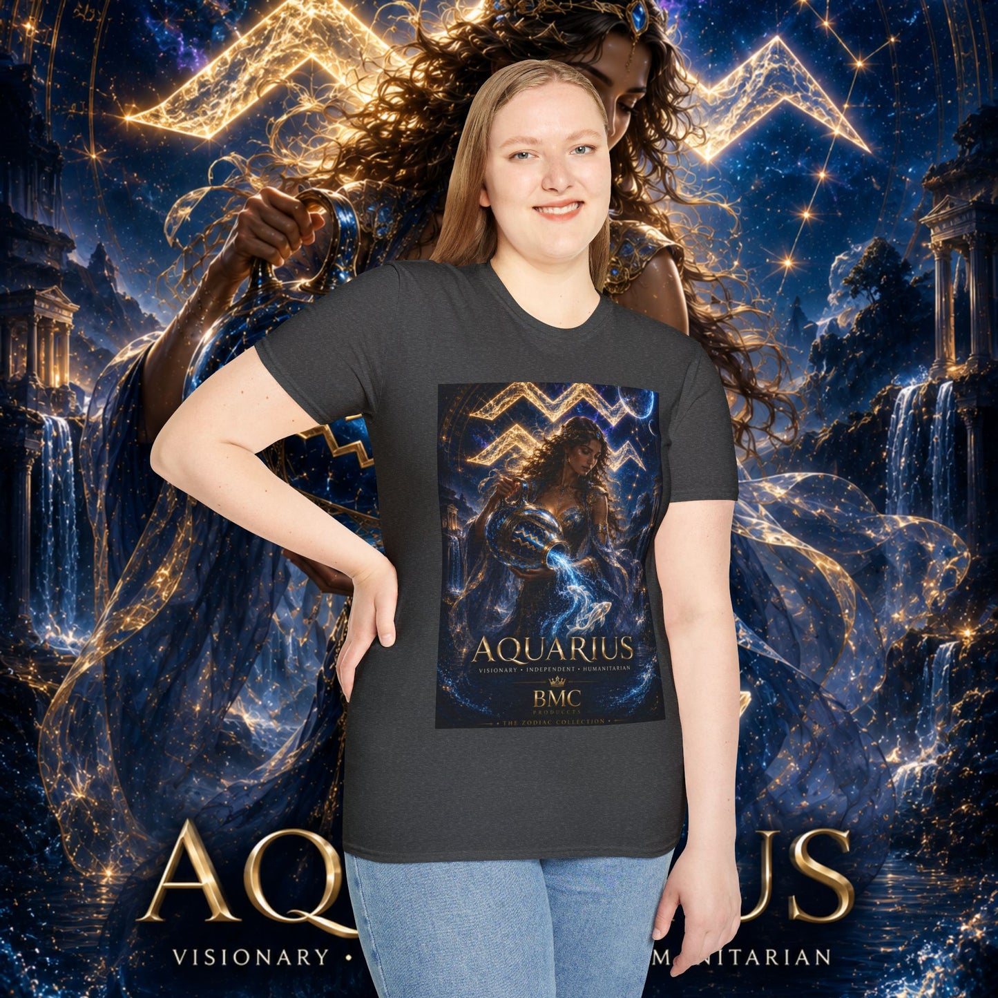 "Camiseta ♒ ACUARIO M– La Visionaria del Cielo y el Agua"