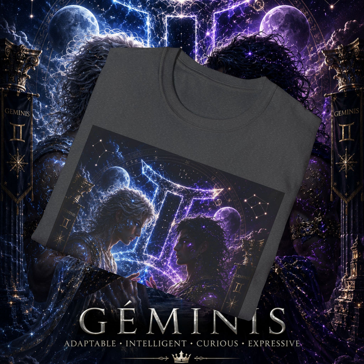 "Camiseta ♊ Géminis — Reflejo del alma dividida"