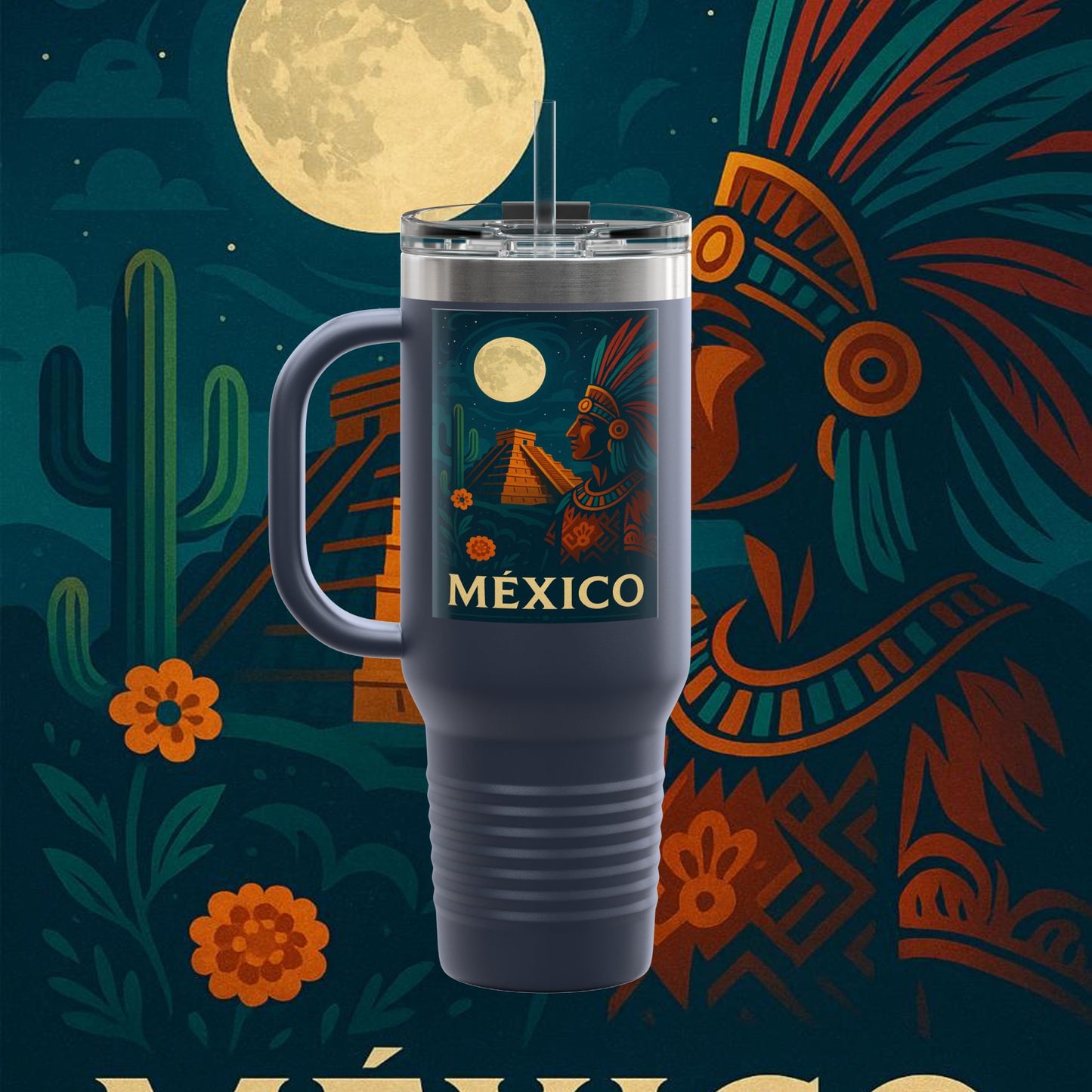"taza de Viaje Aislada México: Tierra de Colores, Cultura y Corazón 🌵🎉🪅"