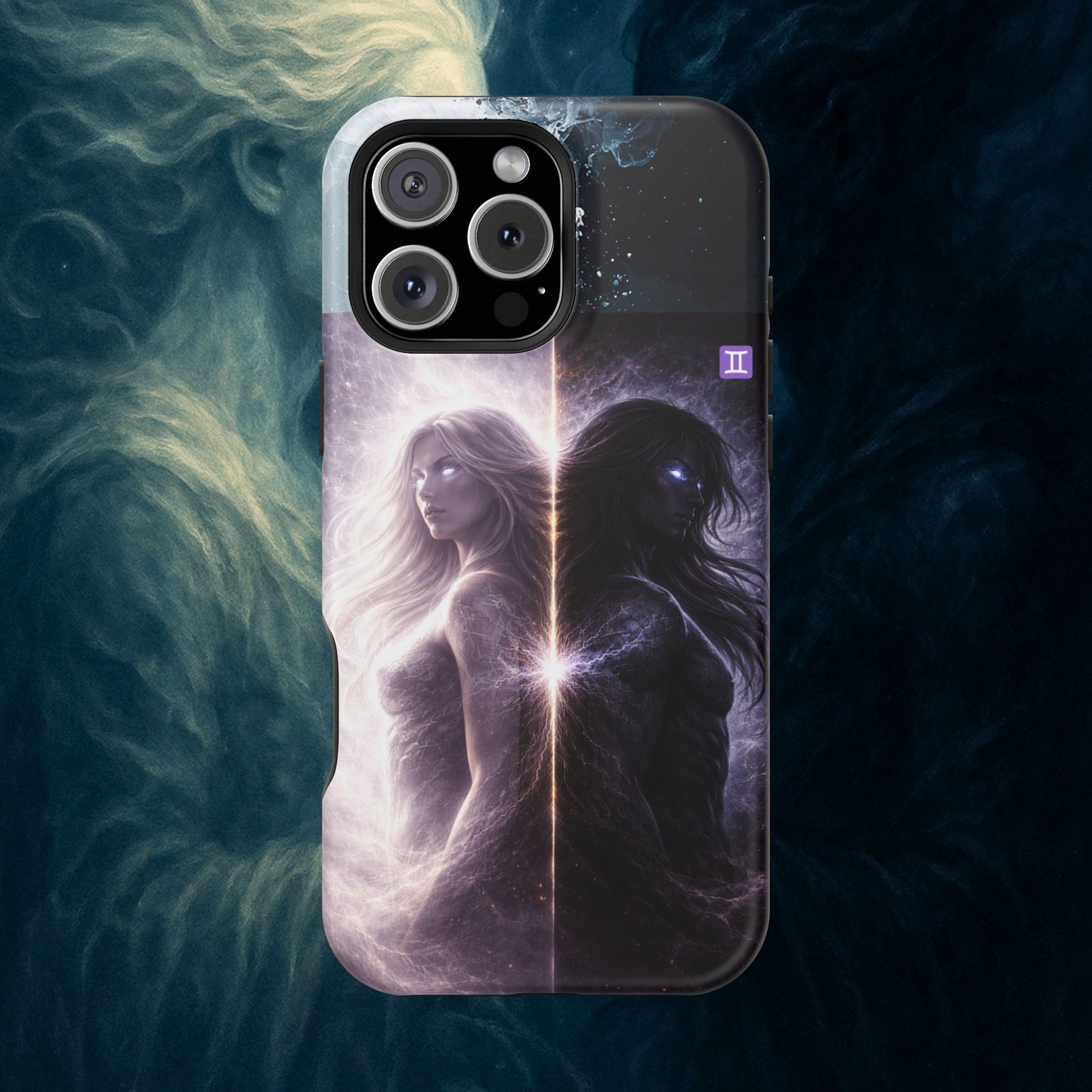 "Funda Magnética Reforzada♊ Géminis — Reflejo del alma dividida"