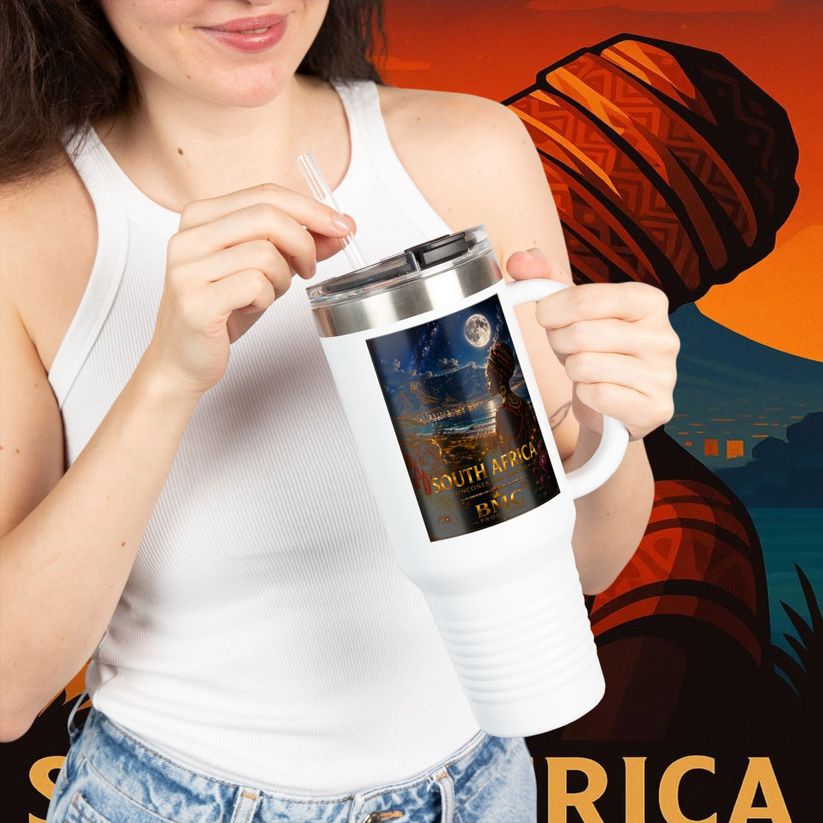 "taza de Viaje Aislada Sudáfrica 🌍 – Un mundo de aventuras y diversidad"