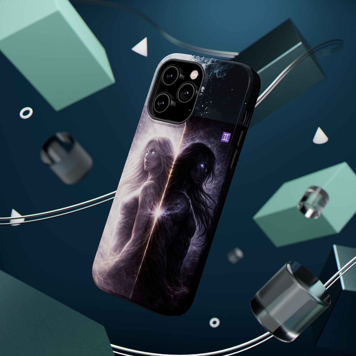 "Funda Magnética Reforzada♊ Géminis — Reflejo del alma dividida"
