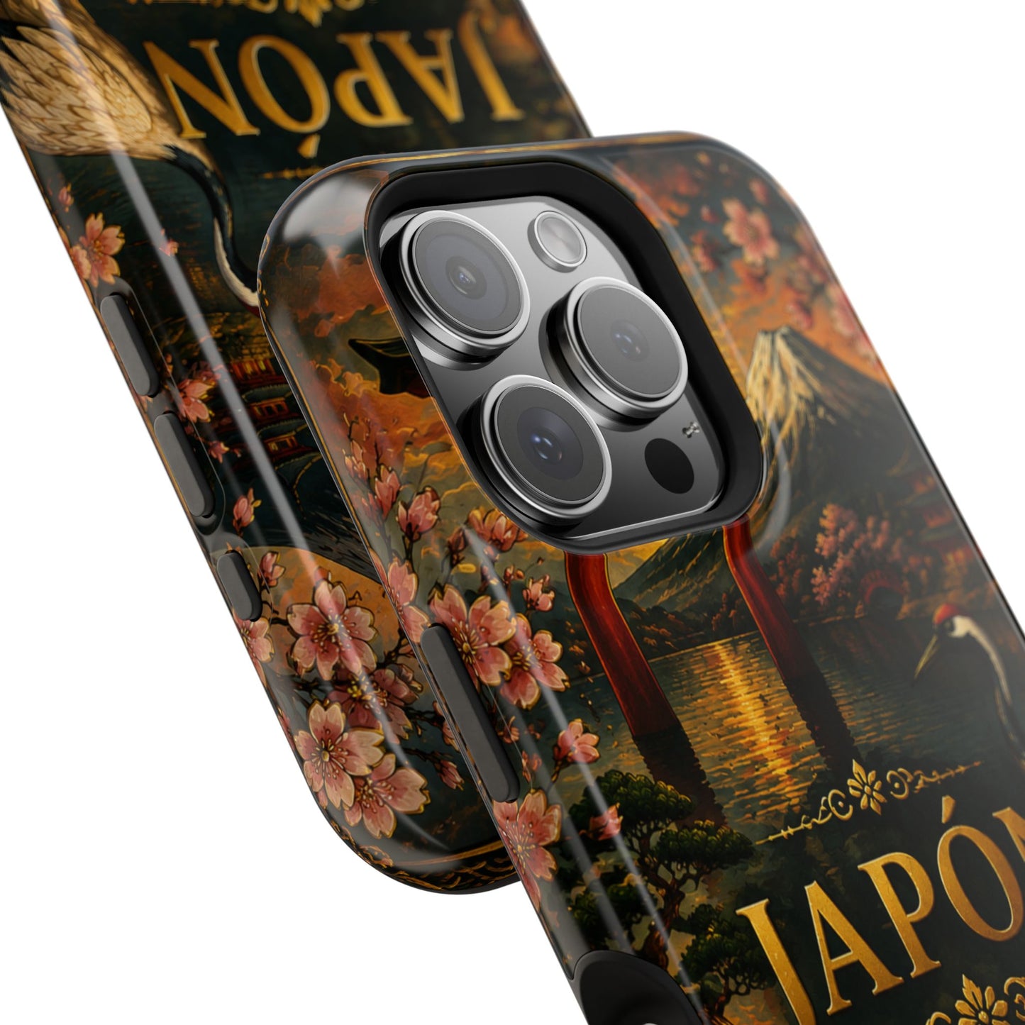 "Funda Magnética Reforzada Japón: Tradición entre Cerezos y Montañas 🌸⛩️🗻"