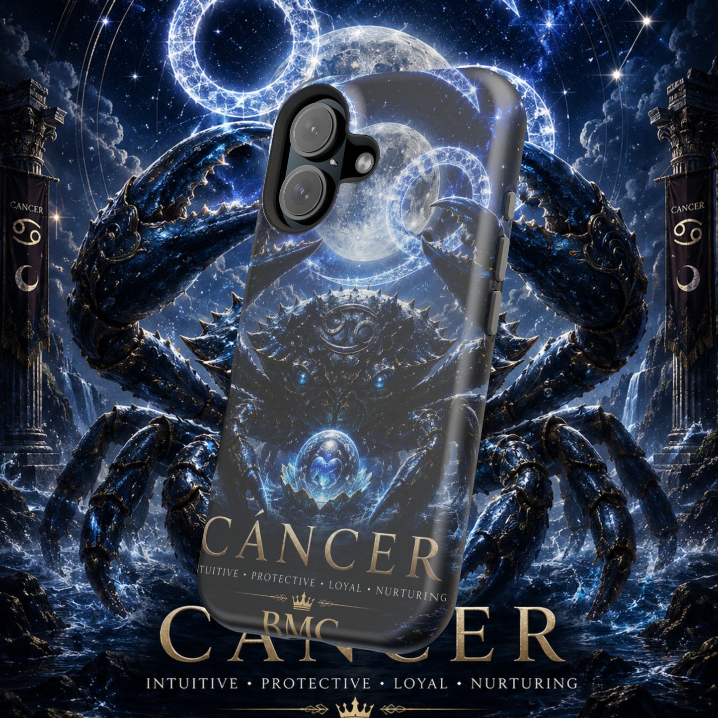 "Funda Magnética Reforzada ♋ Cáncer — Guardián de las profundidades""
