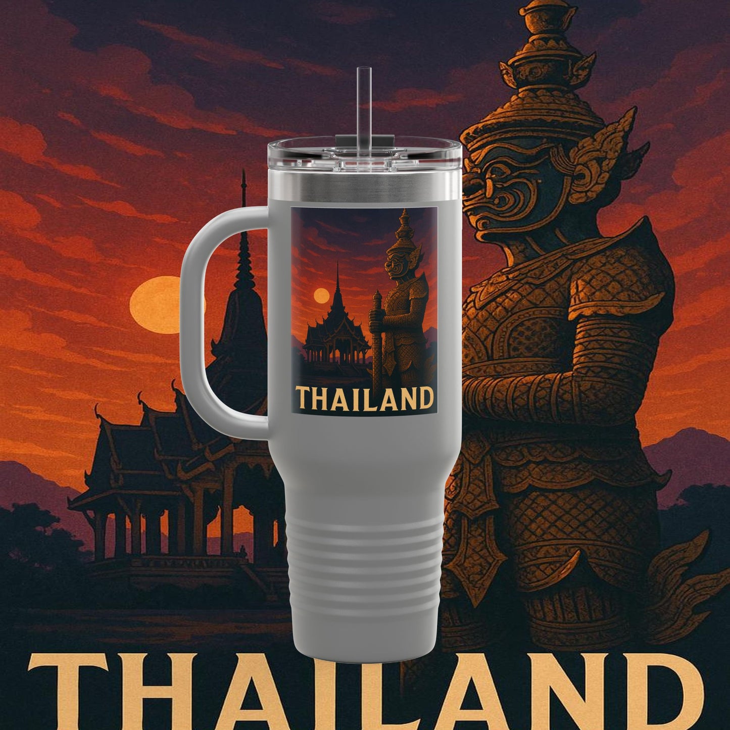 "Thailand Insulated Travel Mug🌴 – The Kingdom of Smiles and Adventure"