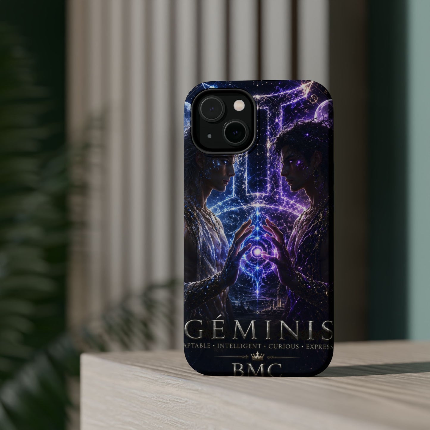 "Funda Magnética Reforzada♊ Géminis — Reflejo del alma dividida"