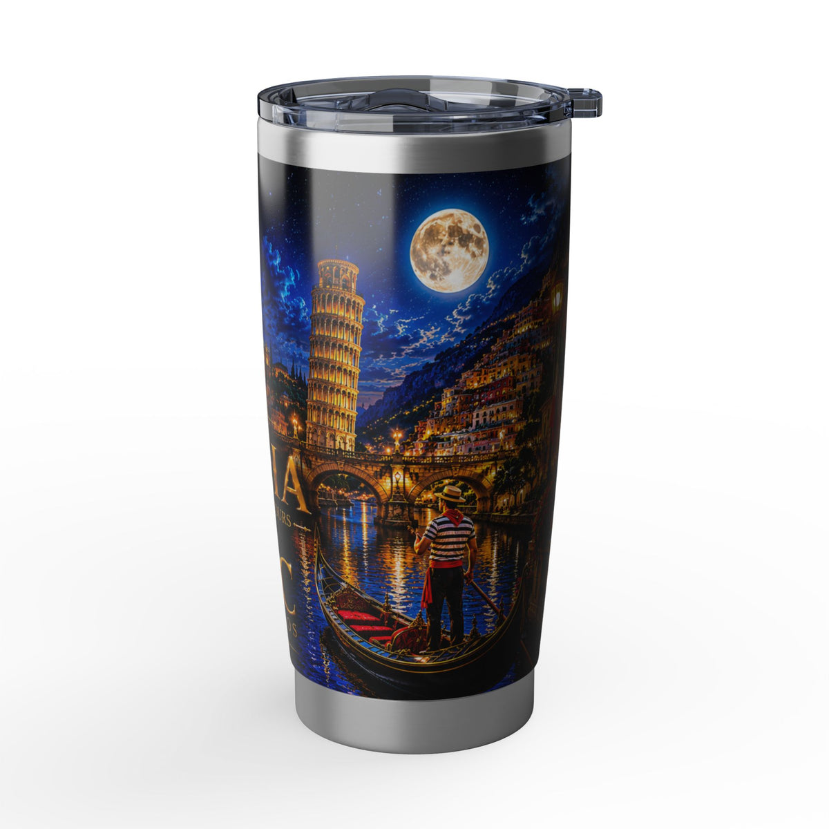 "Vaso Térmico Vagabond 20oz Italia: Arte, Pasión y Sabores Eternos 🎨🍝🏛️"