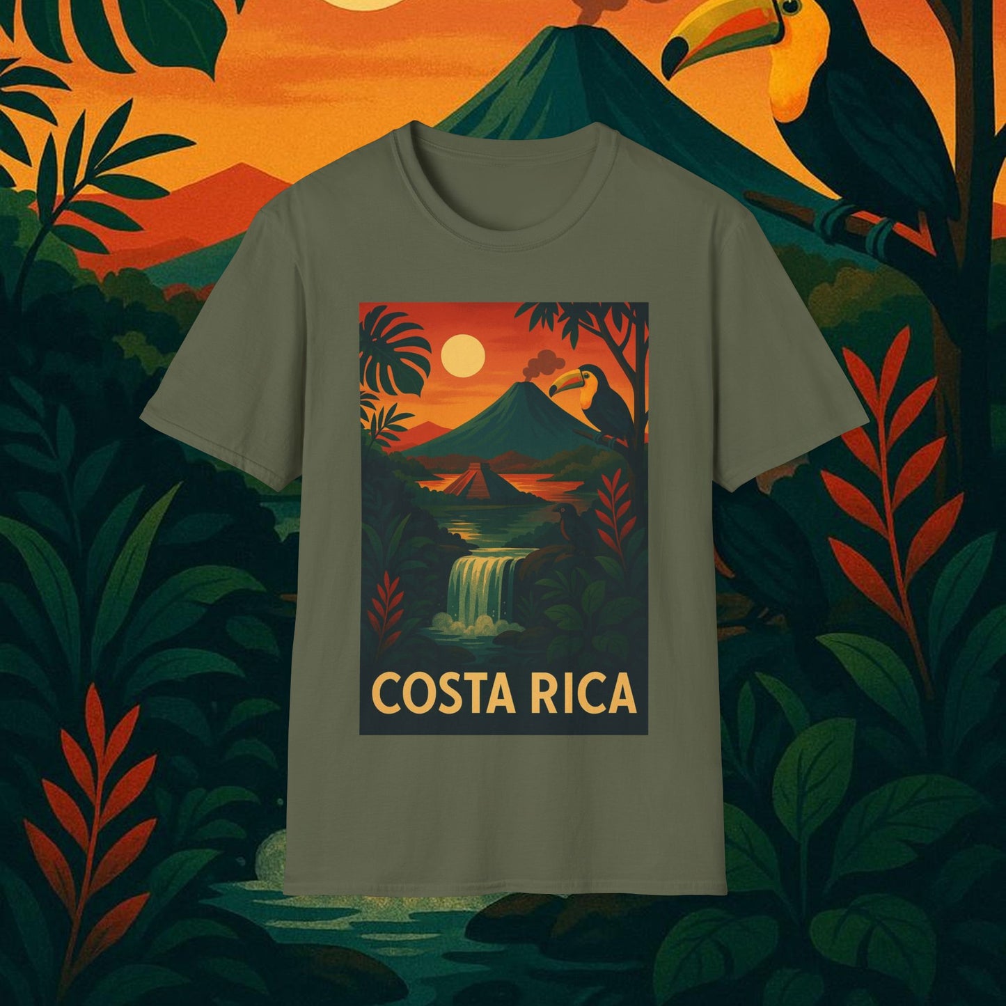 "Camiseta   Costa Rica: Pura Vida entre Volcanes y Selvas 🌋🌴🦜"