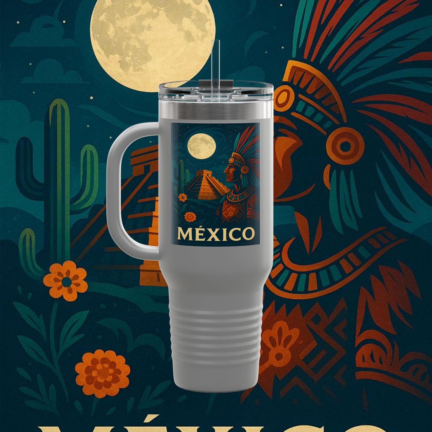 "taza de Viaje Aislada México: Tierra de Colores, Cultura y Corazón 🌵🎉🪅"