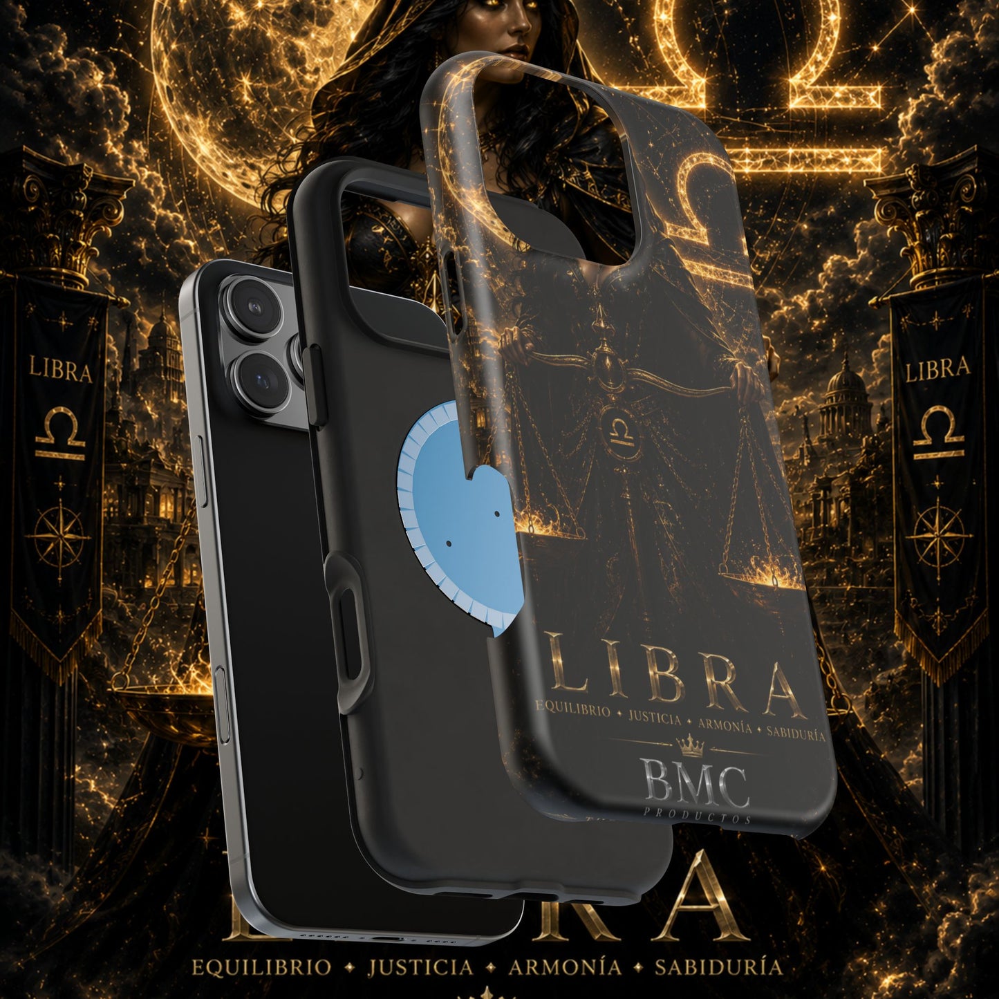 "Funda Magnética Reforzada libra– La Guardiana del Equilibrio"