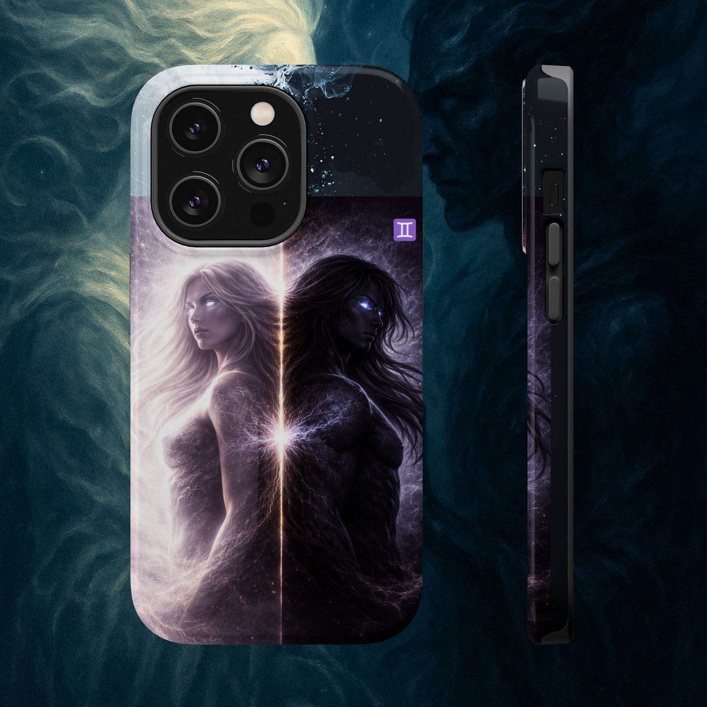 "Funda Magnética Reforzada♊ Géminis — Reflejo del alma dividida"