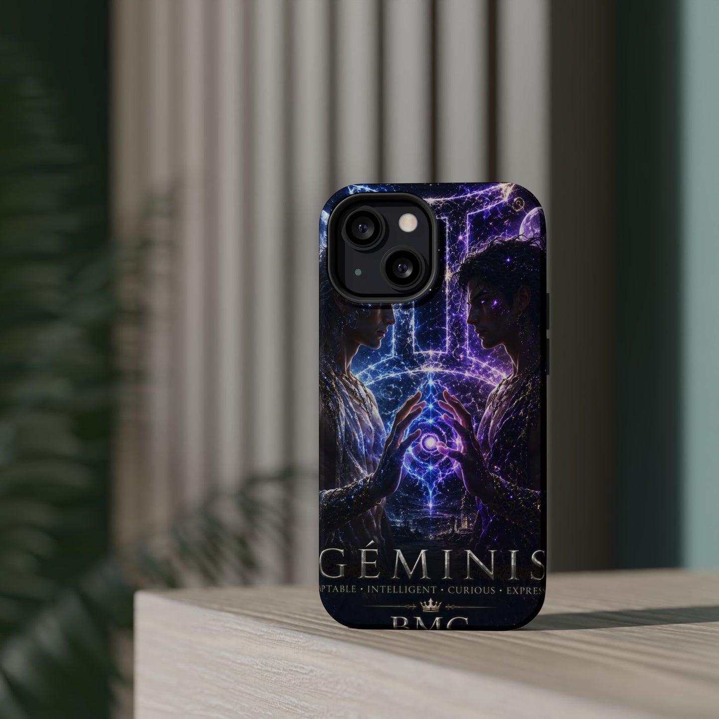 "Funda Magnética Reforzada♊ Géminis — Reflejo del alma dividida"