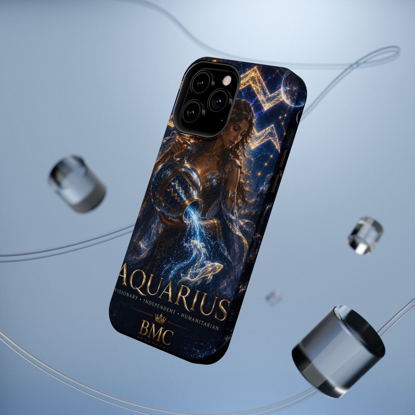 "Funda Magnética Reforzada♒ ACUARIO M– La Visionaria del Cielo y el Agua"