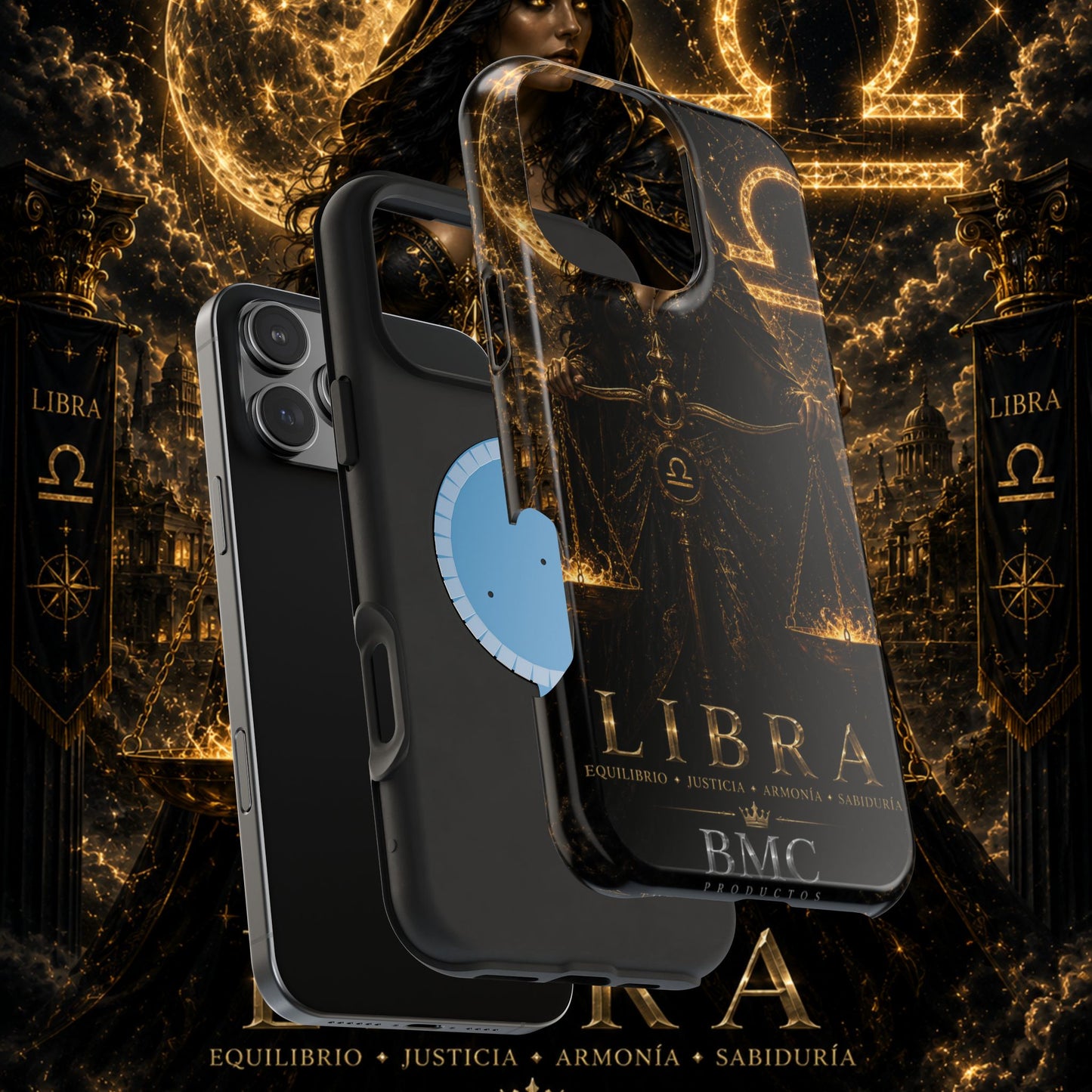 "Funda Magnética Reforzada libra– La Guardiana del Equilibrio"