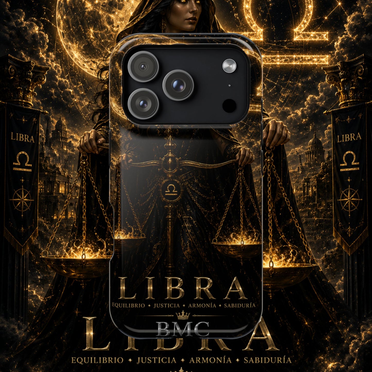 "Funda Magnética Reforzada libra– La Guardiana del Equilibrio"