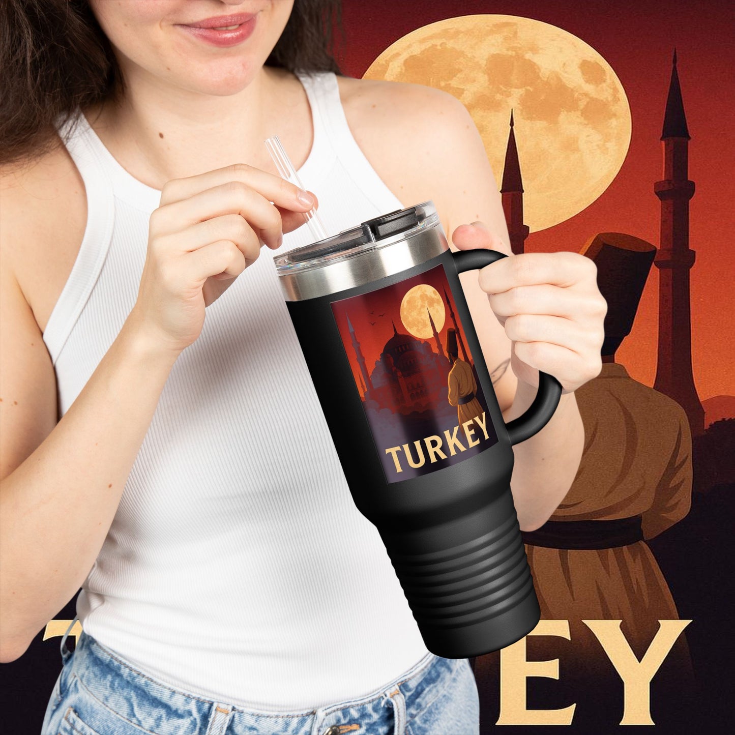 "Turkey Insulated Travel Mug✨ – Where East and West embrace" 