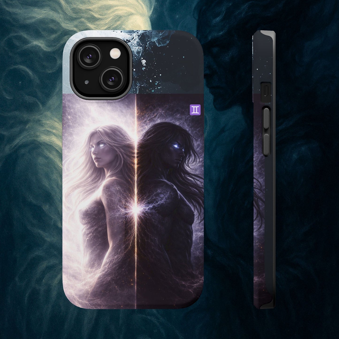 "Funda Magnética Reforzada♊ Géminis — Reflejo del alma dividida"