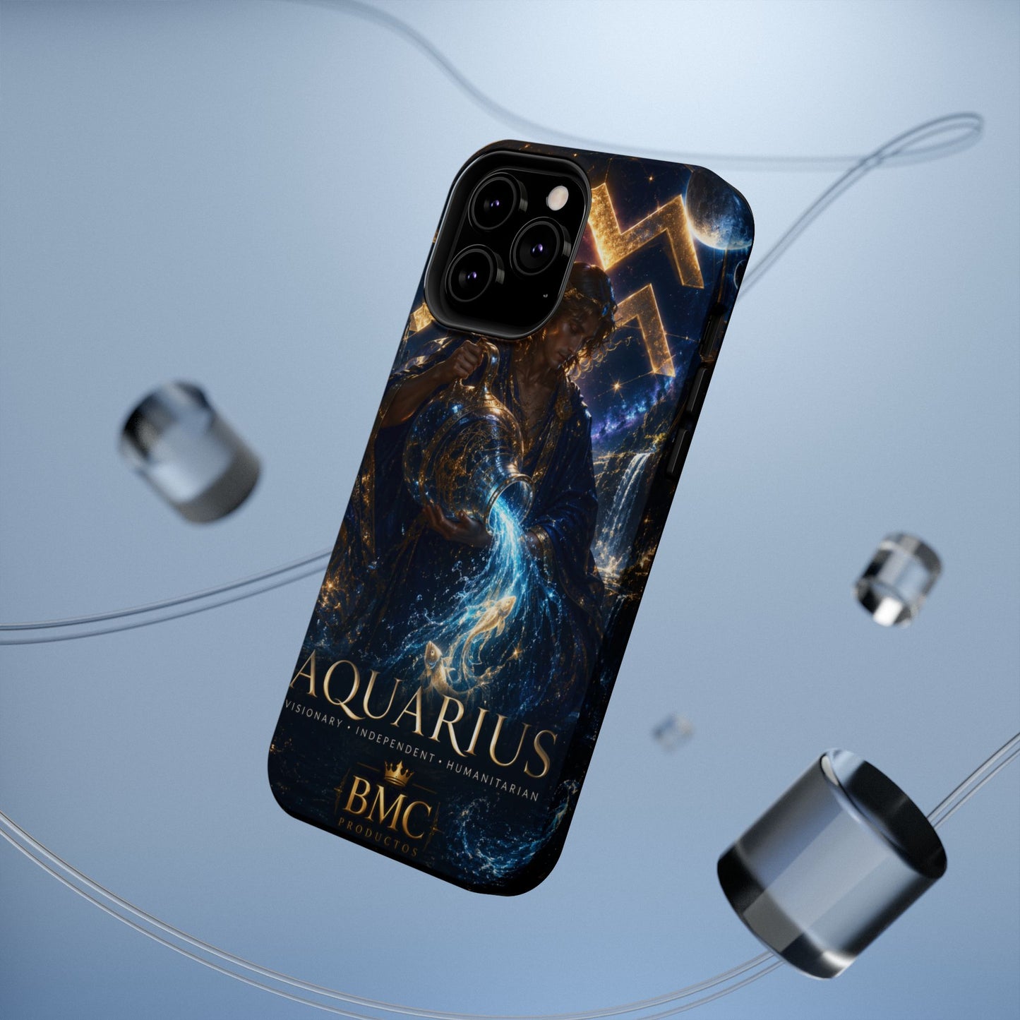 "Funda Magnética Reforzada♒ ACUARIO – El Visionario del Cielo y el Agua"