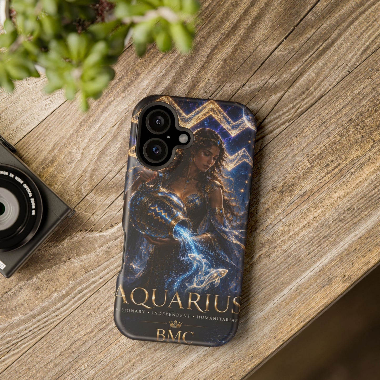 "Funda Magnética Reforzada♒ ACUARIO M– La Visionaria del Cielo y el Agua"