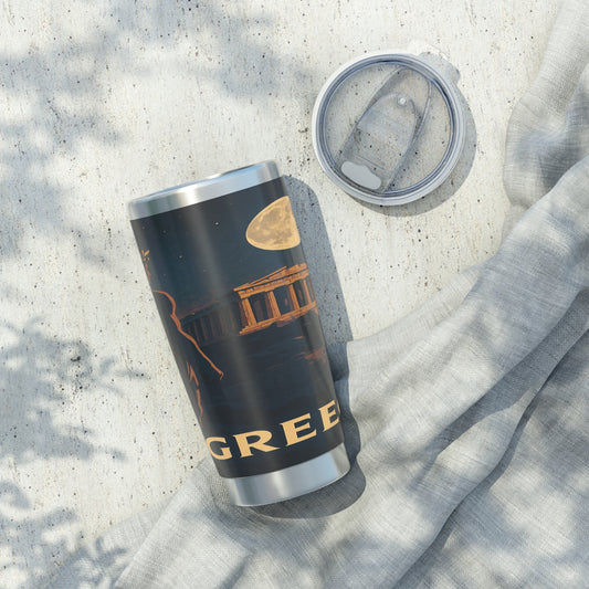 "Vaso Térmico Vagabond 20oz Grecia: Cuna de Dioses, Maravillas y Filosofía 🌊🏛️⚡"