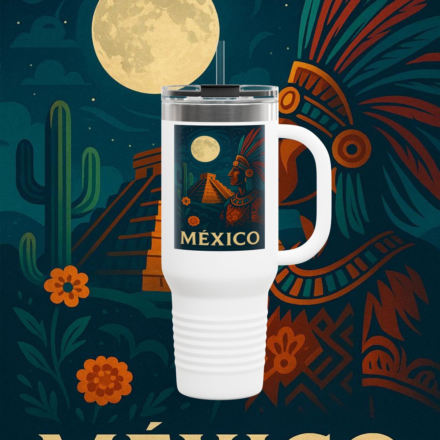 "taza de Viaje Aislada México: Tierra de Colores, Cultura y Corazón 🌵🎉🪅"