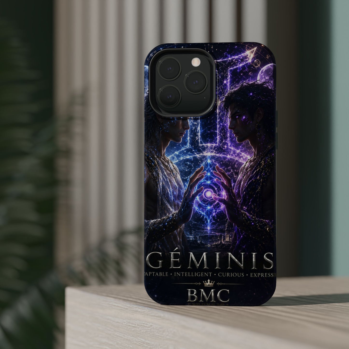 "Funda Magnética Reforzada♊ Géminis — Reflejo del alma dividida"