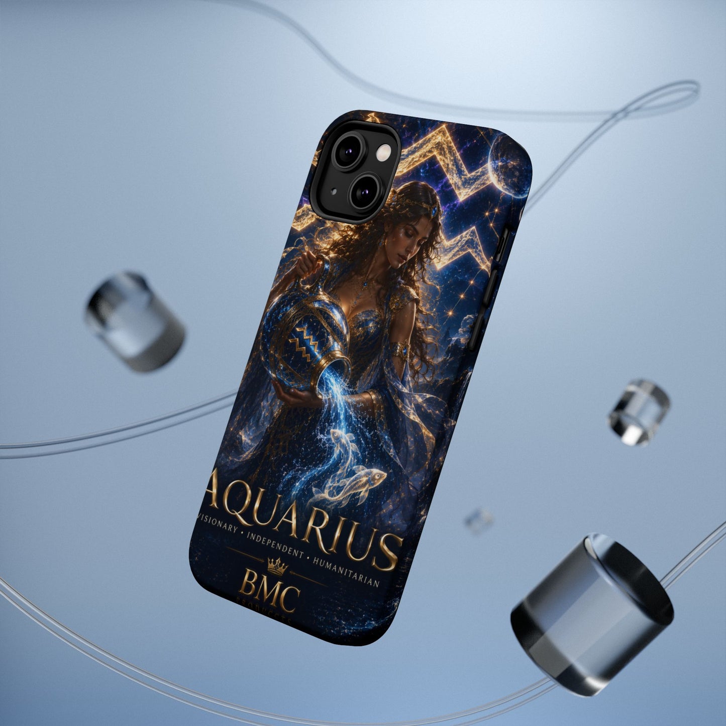 "Funda Magnética Reforzada♒ ACUARIO M– La Visionaria del Cielo y el Agua"