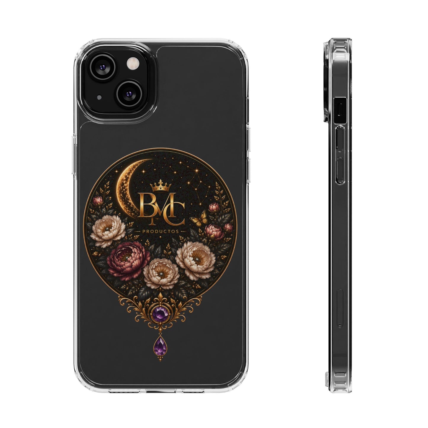 🌙 Moon & Bloom | Funda Magnética Transparente para iPhone
