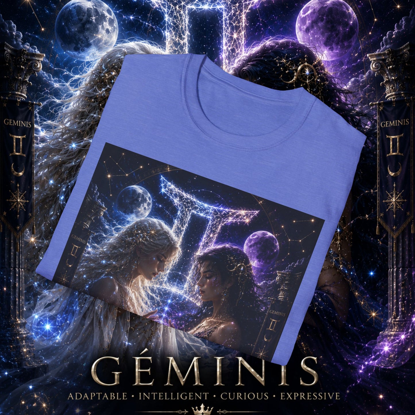 "Camiseta ♊ Géminis M — Reflejo del alma dividida"