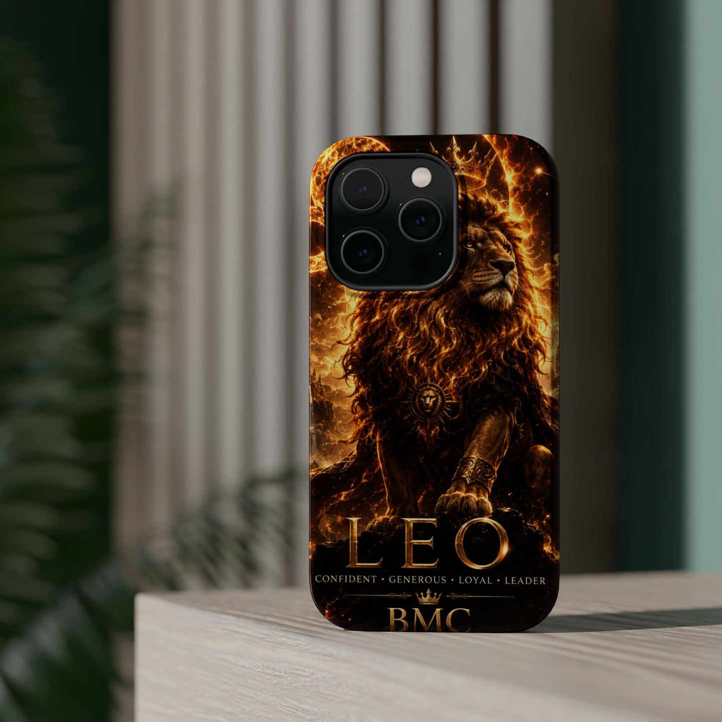 "Funda Magnética Reforzada ♌ Leo — Soberano del fuego eterno"
