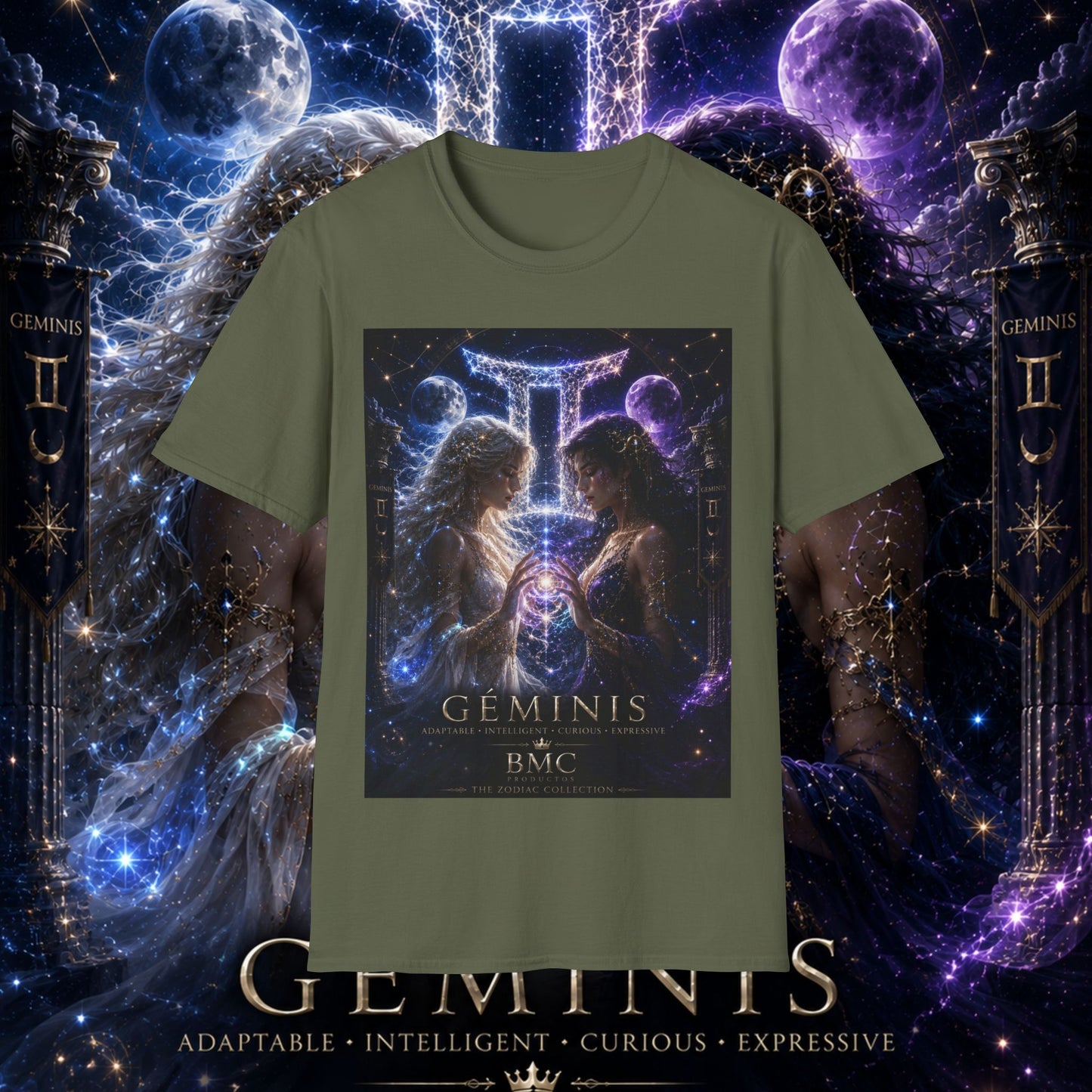 "Camiseta ♊ Géminis M — Reflejo del alma dividida"